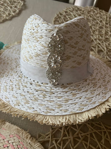 GLAM - White Wash and Bling Fedora (Designer’s Collection)