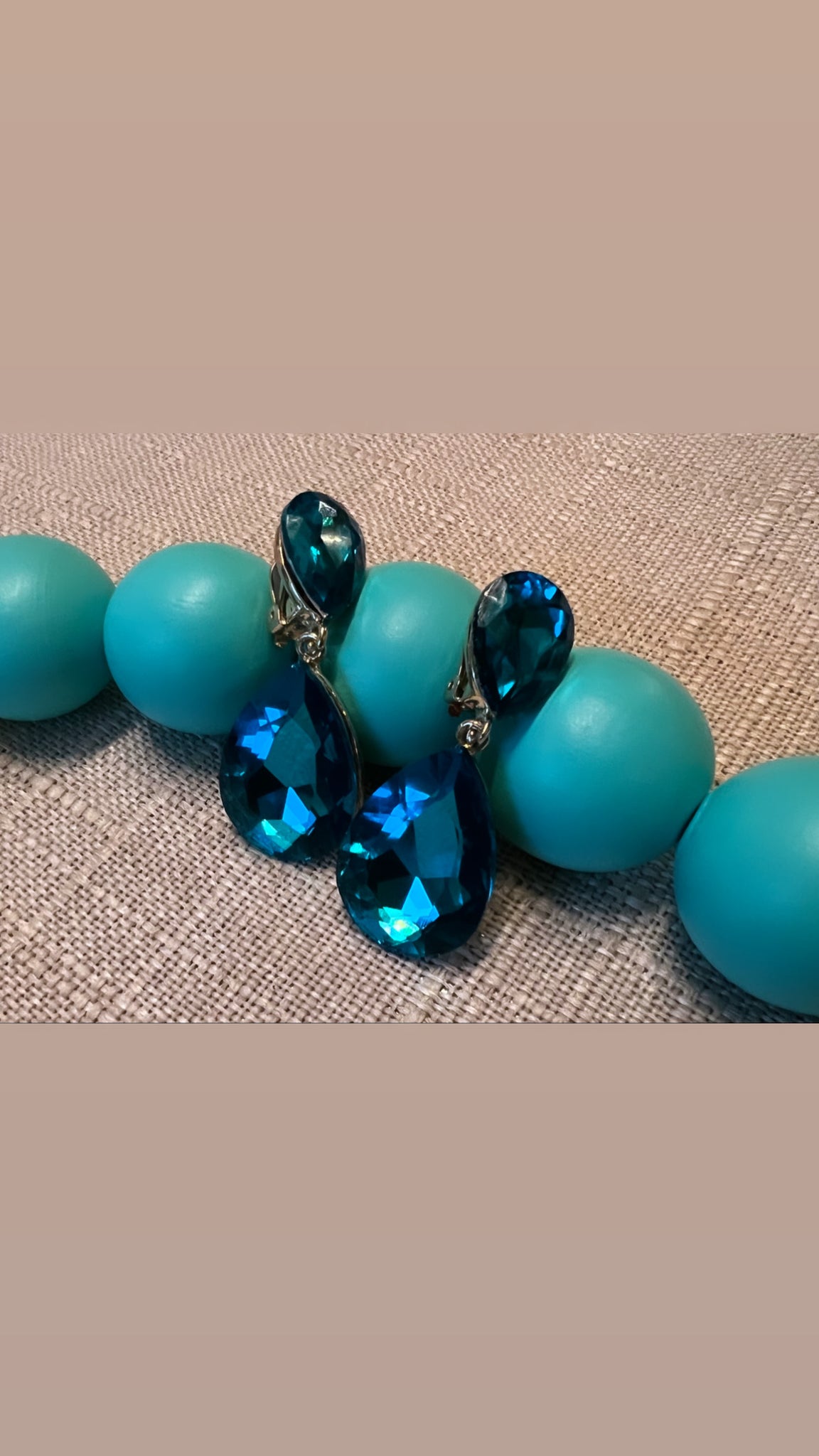 GLAM -Teal Foreal Clip Earrings