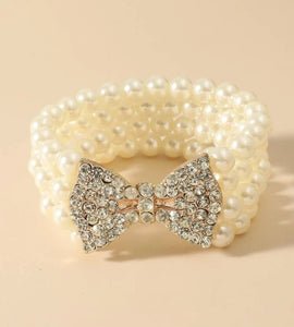 GLAM - Bows and Pearls Bracelet